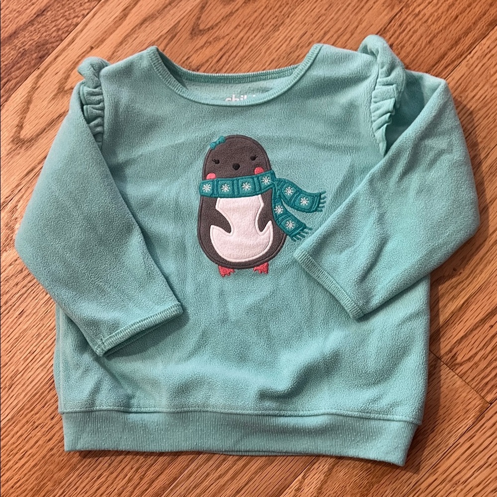 Carter's Teal Sweatshirt with Penguin Design